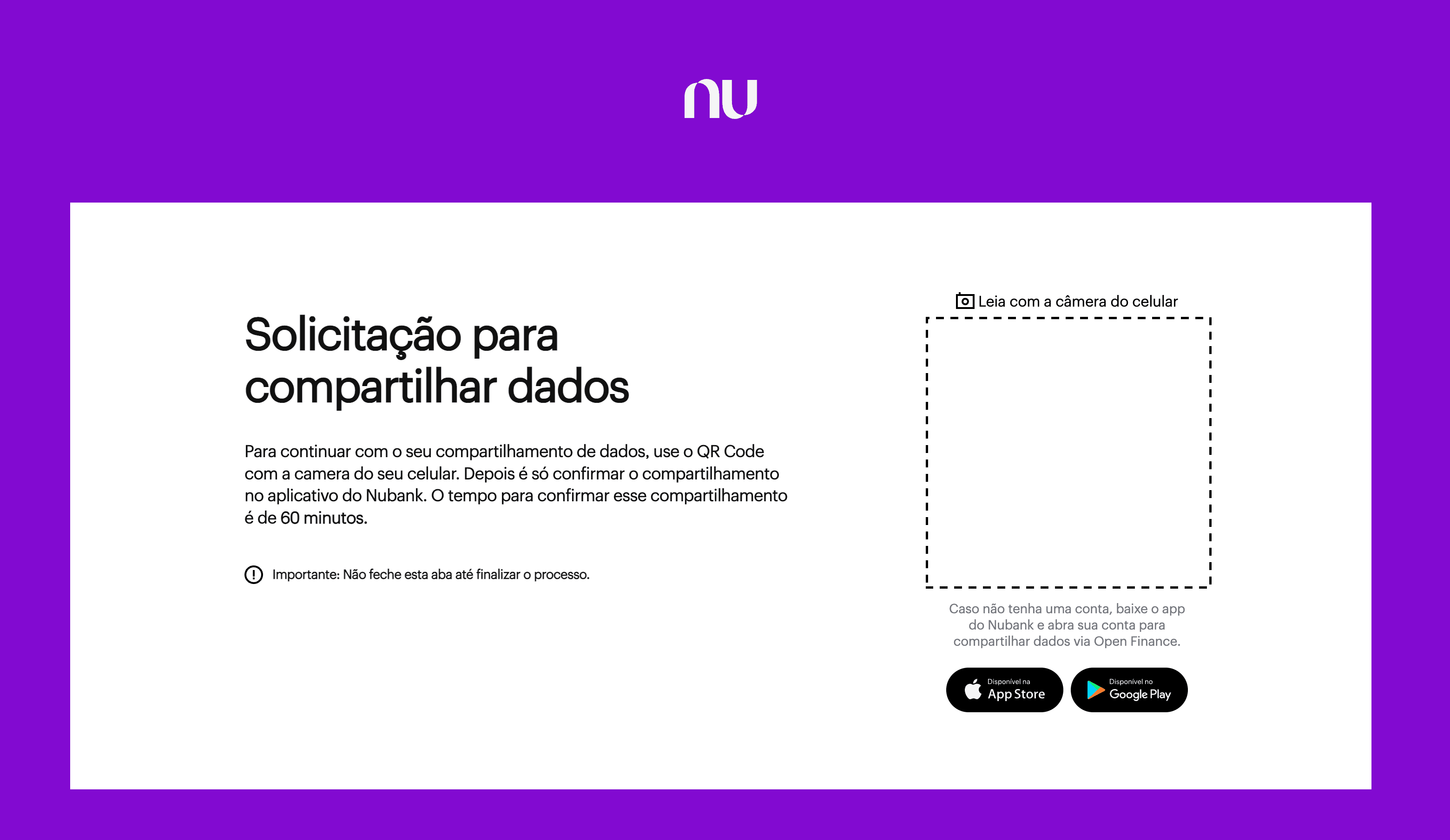 Tela de consentimento do Open Finance do Nubank no celular